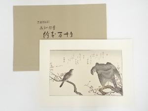 喜多川歌麿　鷹に百舌　手摺浮世絵木版画